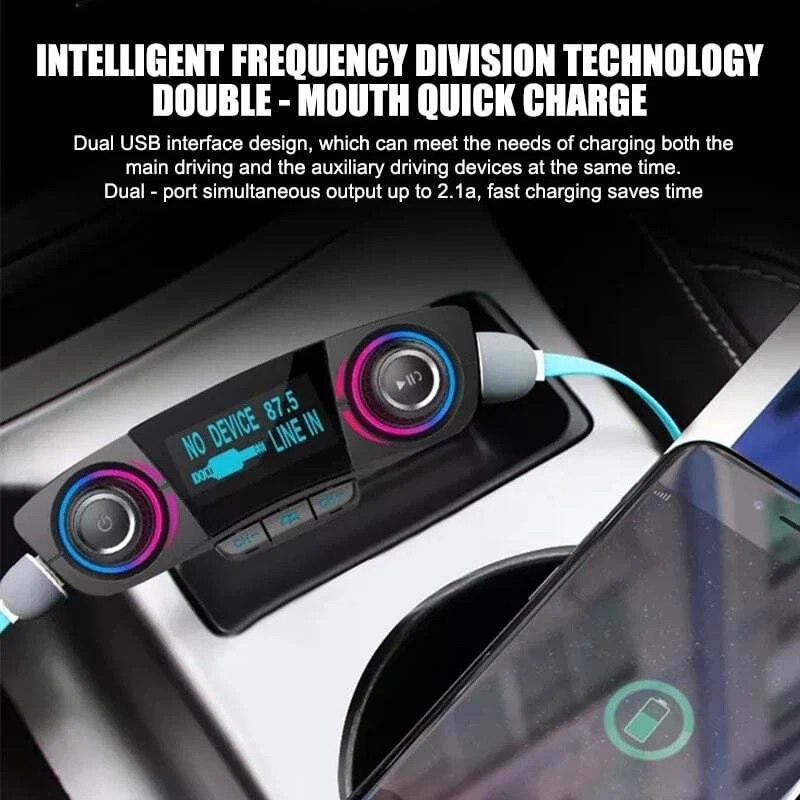 For Car Wireless Bluetooth FM 2USB Bluetooth 4.0 FM Transmitter
