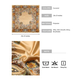 AWAYTR 23” Satin Bandanas for Women Head Scarf Like Silk Scarf for Hair Scarf Satin Neck Scarf Silk Hair Bandana Headscarf