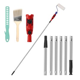 Les-Theresa Extendable Paint Brush Set, Paint Brush Extender Extension Pole Attachments, Multi-Angle Paint Roller Extension Pole with Roller for Ceilings, High Walls, Corners, Stairs, Roofs