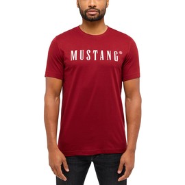 MUSTANG Austin Men's T-Shirt Regular Fit S-3XL White Black Gün Beige Red Grey Cotton, Syrah 7187