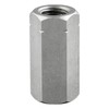 Hexagonal sleeves with internal thread, stainless steel A2 / V2A,