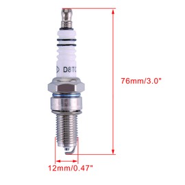 WOOSTAR D8TC Spark Plug Replacement for 4 Stroke 125cc 150cc 200cc 250cc ATV Dirt Bike Go Kart Moped Scooter