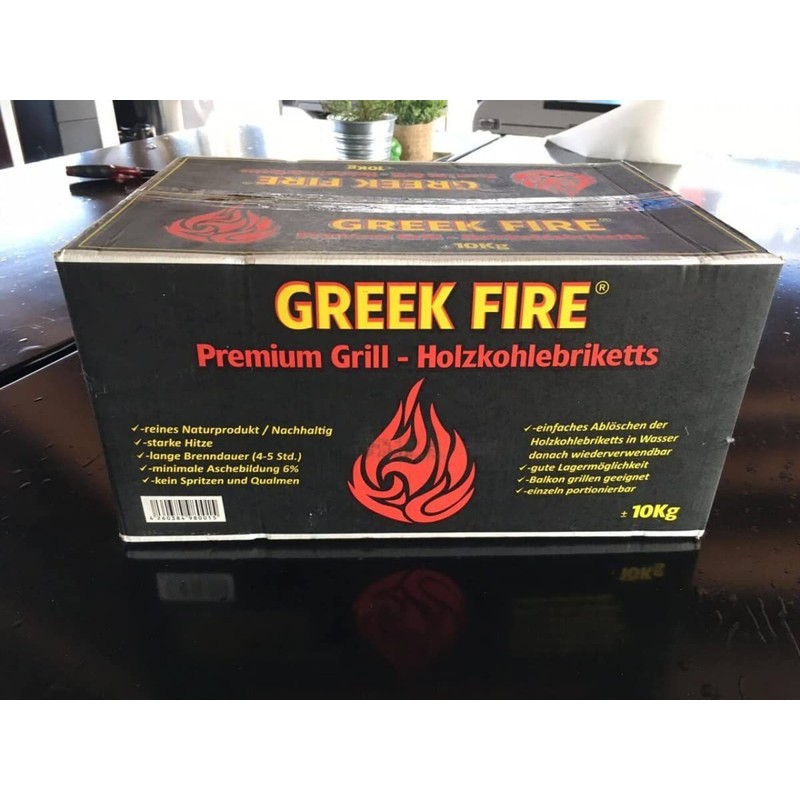 10 kg Greek Fire Profi-Holzkohlebriketts