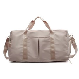 Men and Women's Travel Bag With Shoe Compartment Sports Tote Gym Bag Weekender Overnight Shoulder Bag, khaki1