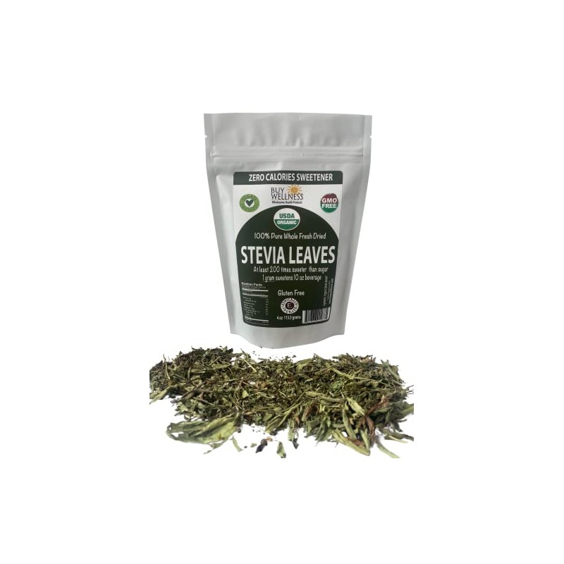Buy Wellness Organic Stevia Leaf Pure Loose Leaf Stevia Shade