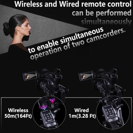 Wireless Camcorder LANC Remote Control for Sony and Canon with 2.5 mm Jack or Remote Jack, Video Zoom, Focus, IRIS and Recording Wireless Remote Controller for Canon Vixia HF G40, G50, G70, G60, XA11