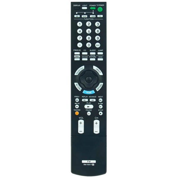 For Sony RM-YD017 Replace Remote Control for Sony TV KDL-52XBR5