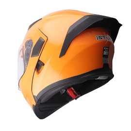 1Storm Motorcycle Modular Full Face Helmet Flip up Dual Visor Sun Shield: HB89 Glossy Orange
