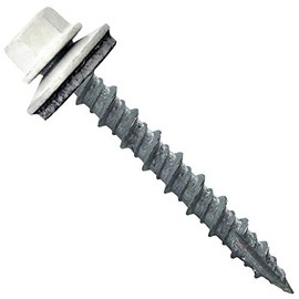 Metal Roofing Screws: (250) 10 x 1-1/2" Bone White Hex Head Sheet Metal Roof Screw. Self Starting Metal to Wood siding Screws. EPDM Washer. Colored Head