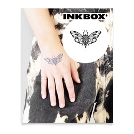 Inkbox Temporary Tattoos, Semi-Permanent Tattoo, One Premium Easy Long Lasting, Water-Resistant Temp Tattoo with For Now Ink - Lasts 1-2 Weeks, Cicada, 3 x 3 in