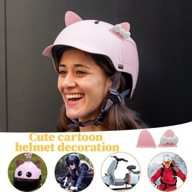 DOKRIN Motocross helmets, 6 pieces helmet ornaments, cat ear bow, cute car decorative stickers