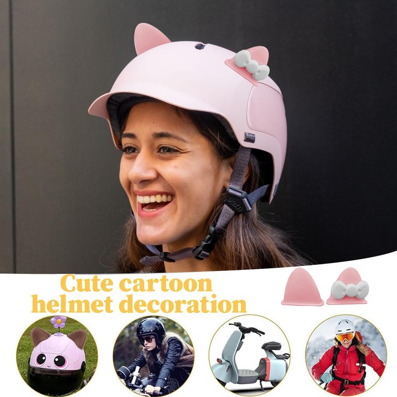 DOKRIN Motocross helmets, 6 pieces helmet ornaments, cat ear bow,