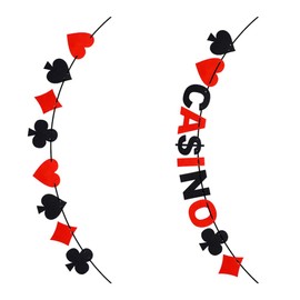 2 Pieces Banner Poker Game Banner Party Decoration Favors Las Vegas Theme Party Accessories 2m
