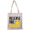 PLITI Rubber Duck Tote Bag Duck Lover Gift Release The Quacking Yellow Ducks Handbag For Duck Owner Duck Mom Gift(Release quacking TGU)
