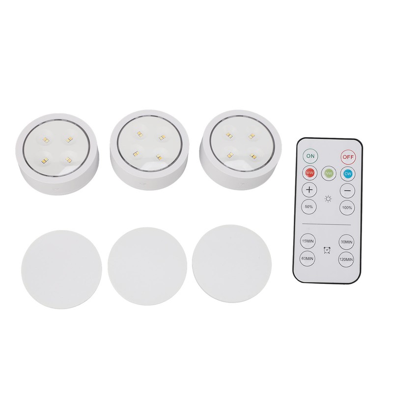 3Pcs Remote Control LED Light ABS Night Lamp Home Decoration