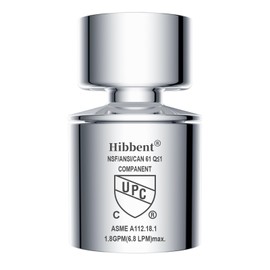 Hibbent NSF/ANSI/CAN 61 Certified Faucet Aerator, CUPC Certification 360° Swivel Kitchen Sink Aerator, Dual-function Sprayer Faucet Head, Faucet Replacement Part 55/64 Inch Female Thread - Chrome