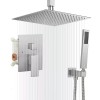 Iriber Brushed Nickel Shower Faucet Set 8-inch Rainfall Head Combo