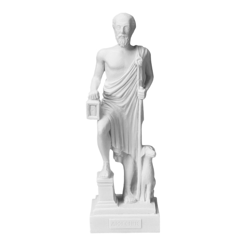Diogenes The Cynic Ancient Greek Philosopher Statue Sculpture Figure White