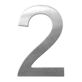 IBOO Stainless Steel Screw On House Number Floating Design House Number (Number 2, Size: 10cm)