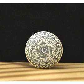 ARTISNO Hand Painted Mandala Ceramic Cabinet Drawer Pull/Use for Cupboard, Wardrobe Door/Kitchen Cabinet Pull- Grey Knobs, Black Knobs- Set of 10 (Grey)