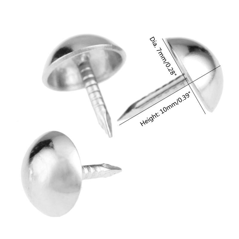 dophee 100Pcs Silver Upholstery Nail, Decorative Upholstery Tacks Studs Pins
