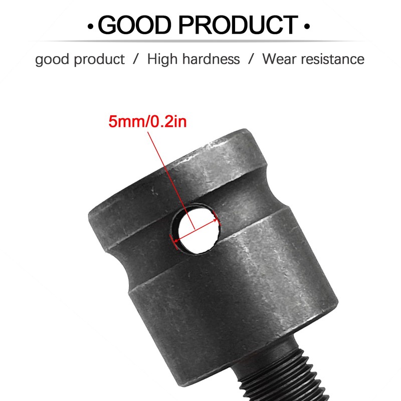 2Pcs Threaded Drill Chuck Square Female Adapter, 3/8" Square Female