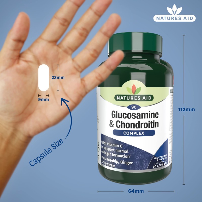 Natures Aid Glucosamine and Chondroitin Complex with Rosehip, Ginger, Turmeric