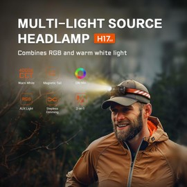 ACEBEAM H17 2.0 Rechargeable Headlamp Flashlight with Magnet and AUX Light, 2000 High Lumens LED Flashlight, 11 Modes EDC Pocket Size, Super Bright Small MINI Flash Light for Emergency,Working,Camping