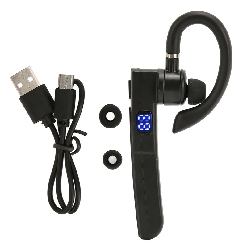 Bluetooth Earpiece Hands Free Single Ear Noise Reduction Digital Display