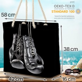 VOID Boxing Gloves Sports Boxing Beach Bag Shopper 58 x 38 x 16 cm 23L XXL Shopping Bag Travel Bag Beach Bag, multicoloured, Casual