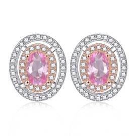 Vxddy Women's Earrings Sterling Silver Fashion Women Earring Stud Earrings Engagement Wedding Anniversary Birthday Festival Gift Fine Jewellery, Sterling Silver, Cubic Zirconia