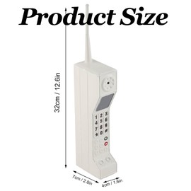 Retro Cellphone Model, Iron Old Fashioned Cellular Phone Model Ornament 90s Vintage Simulation Photographic Props for Home Stage (White) 12.6x1.6x2.8in