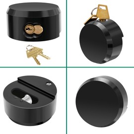 Alwapea 1 Piece Hidden Shackle Padlock, Heavy Duty Puck Lock for Trailers, Van Locks Keyed Alike Trailer Puck Padlocks with Enlarged Puck Lock for Vans, Black