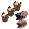 Cooyeah 200pcs Brown Tulip Cupcake Liners Golden Printed Natural Muffin