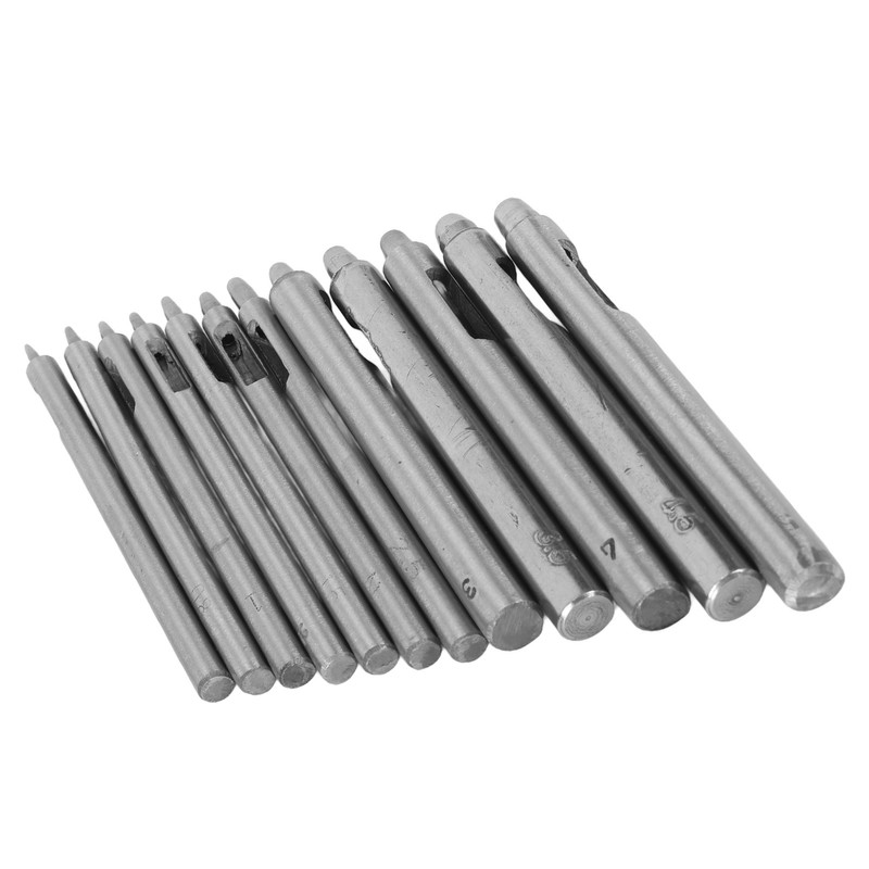 12pcs Leather Hole Punch Cutter 0.5‑5mm Hollow Punch Set for