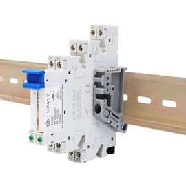 (2Pcs) 24V Relay Din Rail;Silm;DC 24V;HF41F/24-ZS 5 Pin 1NO 1NC 6A SPDT with LED Indicator with Socket Base;Max 6A 250VAC;…