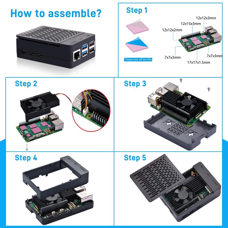 GeeekPi ABS Case with Armor Lite V5 Active Cooler for