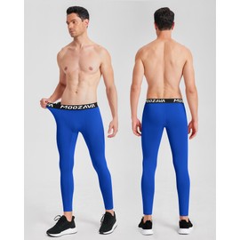 Moozava Mens Compression Pants Lightweight Spandex Cycling Leggings Gym Tights Athletic Long Underwear Football Soccer Yoga Swim Royal Blue S