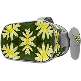 Decal Style Skin Wrap Compatible with Oculus Go Headset - Abstract Floral Yellow (Oculus NOT Included)