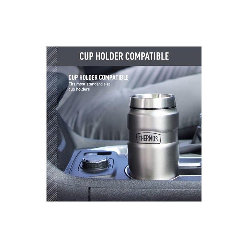 Thermos inoxidable Rey 16-Ounce Travel Tumbler, Metálico, 16 oz