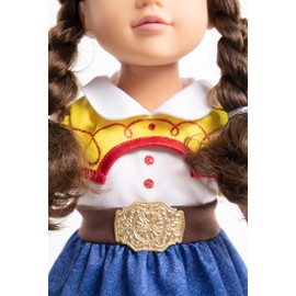 Little Adventures Cowgirl Doll Clothes with Hat (Doll Not Included) - Machine Washable Child Pretend Play and Party Doll Clothes with No Glitter