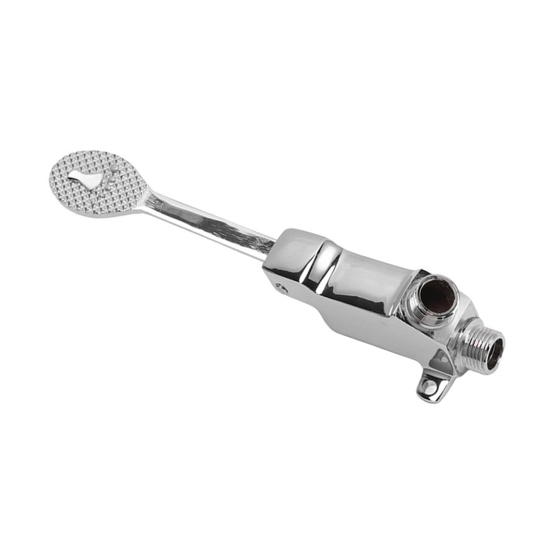 Faucet Foot Pedal Valve Silver Stainless Steel Water Saving Floor