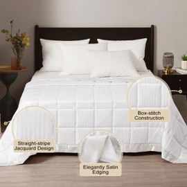 downluxe Weighted Blanket King Size, 18 lb Weighted Blanket with Glass Beads for All Season, Machine Washable Heavy Blanket (Ivory, 90 X 108 Inch)