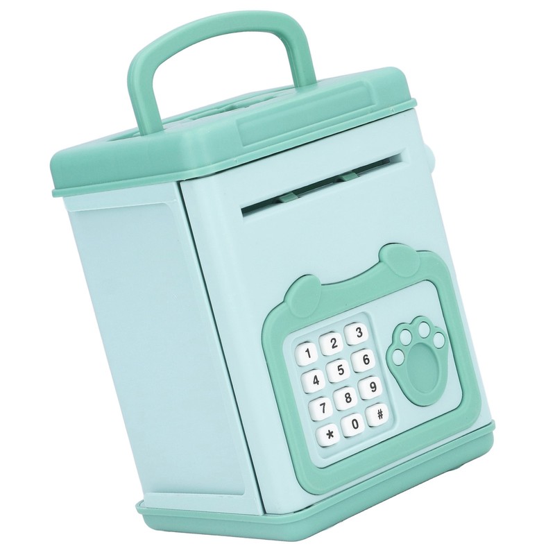 Fingerprint Password Cash Piggy Bank for Kids Auto Scroll Paper