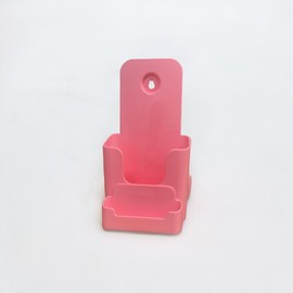 Source One 6 Pack Pink Deluxe 4 Inch Wide Trifold Brochure Holder with Business Card Holder