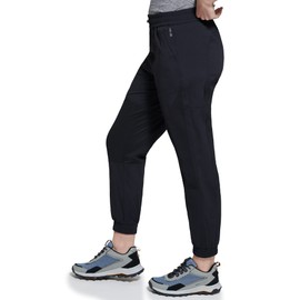 BASS OUTDOOR Women’s Pants – Lightweight Roque Joggers with Elastic Waist, Black