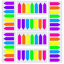 Sticky Notes Flags 1120 Pcs, 7 Color Index Tabs Index Flag Bright Colors Page Index Stickers Translucent Page Makers for Page Bookmarks (Arrows)