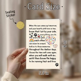 Abeletree Pet Loss Sympathy Card for Dog Cat, Memorial ＆Sympathy Gifts Loss of Dog Cat, Condolence Card for Pet Lover