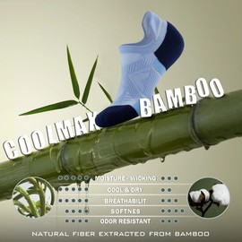 BRISIRA Coolmax Bamboo Viscose Thin Lightweight No Show Compression Socks Men Women Anti Blister Running Athletic Golf