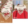 Pretty Poinsettia & Berries Christmas Table Linens, Square